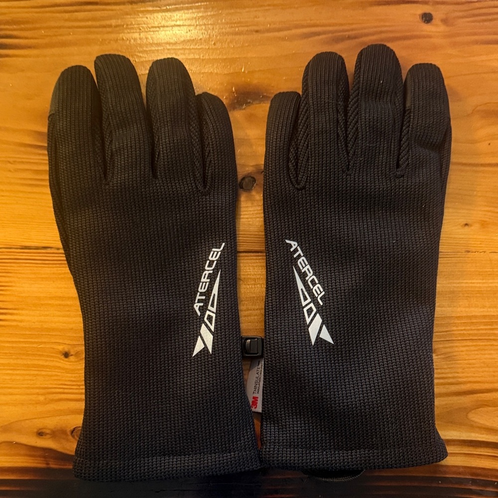Black Men's Lightweight Thermal Gloves with Logo
